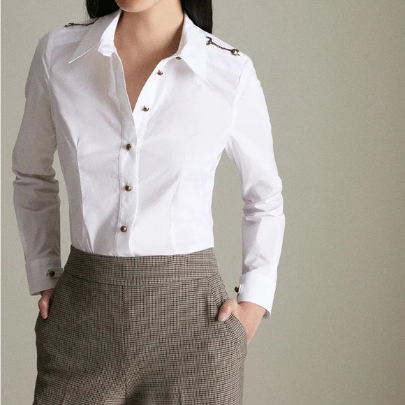 Karen Millen / equestrian white button down - Picture 3 of 7
